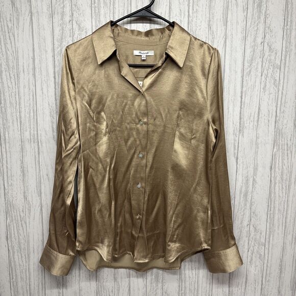 Madewell Tops - Womens Size 6 Madewell Satin Button Up Top NWT